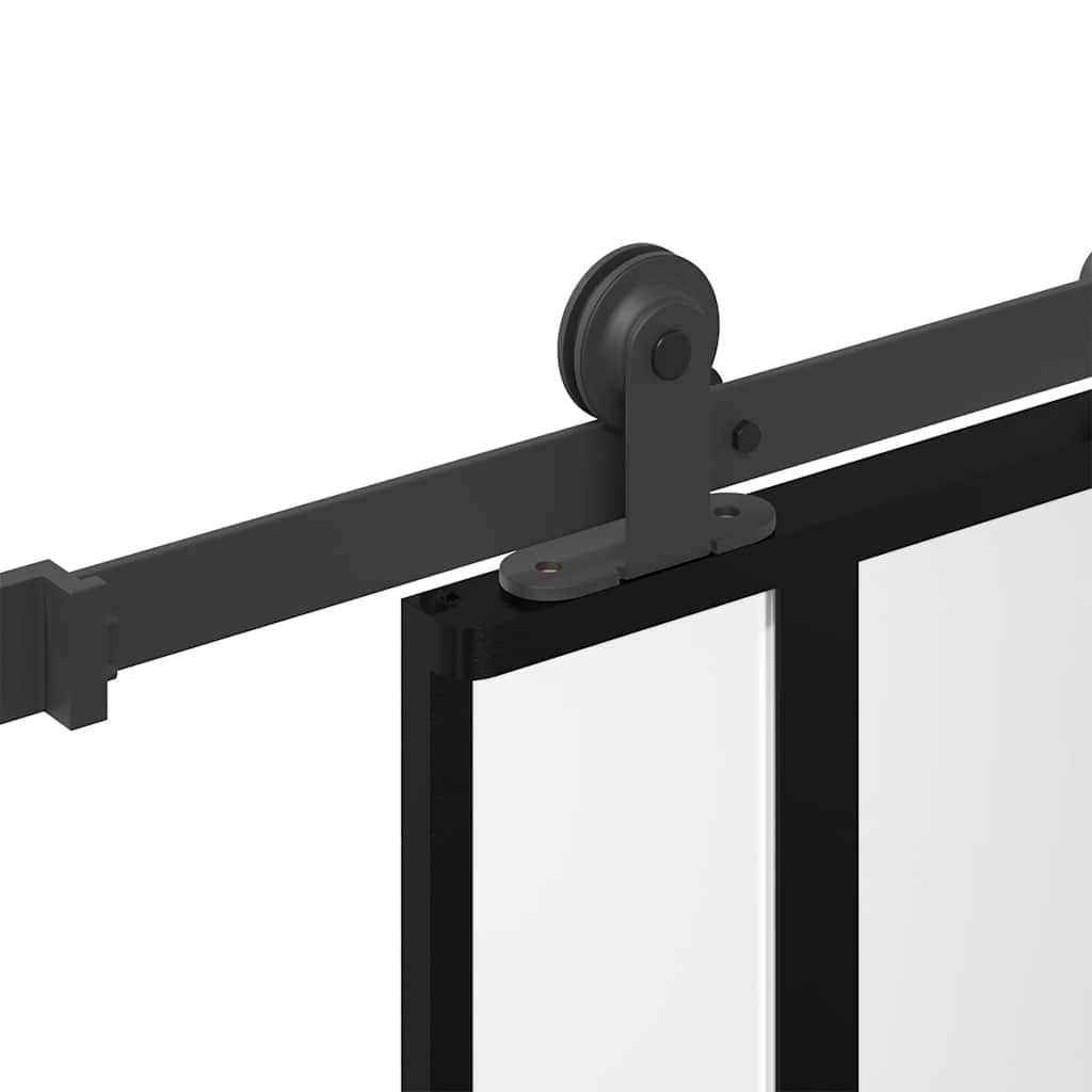 Porta Scorrevole in Vetro Temperato e Alluminio 76x205 cm