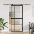 Porta Scorrevole Vetro Temperato Alluminio 90x205 cm