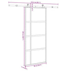 Porta Scorrevole Vetro Temperato Alluminio 90x205 cm