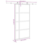 Porta Scorrevole Vetro Temperato Alluminio 102,5x205 cm