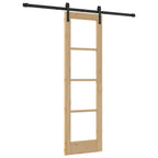 Porta scorrevole ORKDAL in legno massello di pino e vetro 61 x 198,5 cm colore naturale