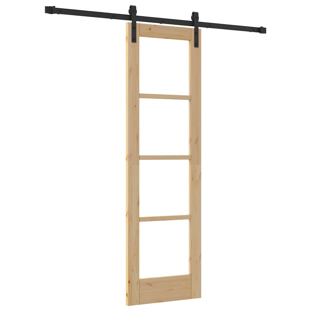 Porta scorrevole ORKDAL in legno massello di pino e vetro 61 x 198,5 cm colore naturale
