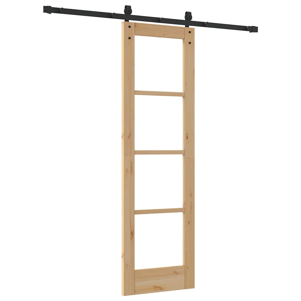 Porta scorrevole ORKDAL in legno massello di pino e vetro 61 x 198,5 cm colore naturale