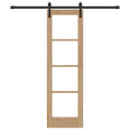 Porta scorrevole ORKDAL in legno massello di pino e vetro 61 x 198,5 cm colore naturale