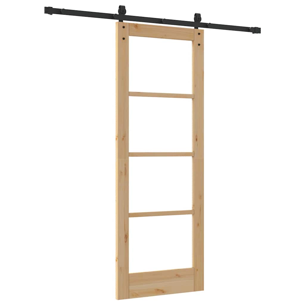 Porta Scorrevole ORKDAL Naturale e Nero 73,5 x 198,5 cm