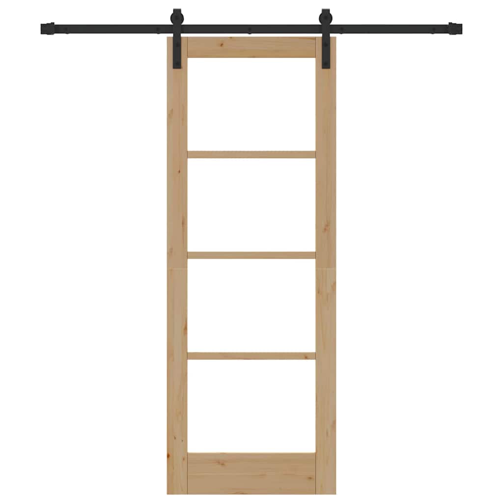 Porta Scorrevole ORKDAL Naturale e Nero 73,5 x 198,5 cm