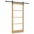 Porta scorrevole ORKDAL Naturale e Nero 93 x 202 cm