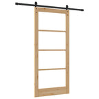 Porta scorrevole ORKDAL Naturale e Nero 93 x 202 cm
