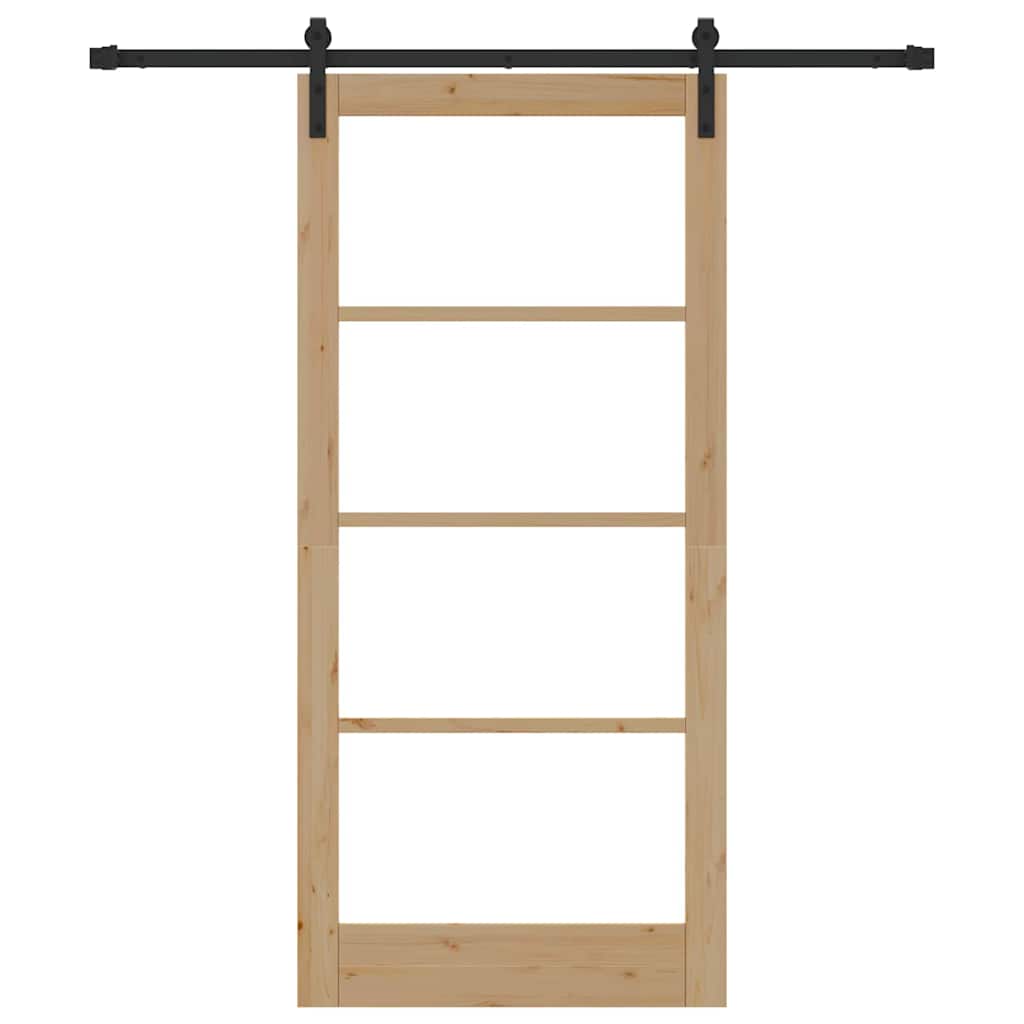 Porta scorrevole ORKDAL Naturale e Nero 93 x 202 cm
