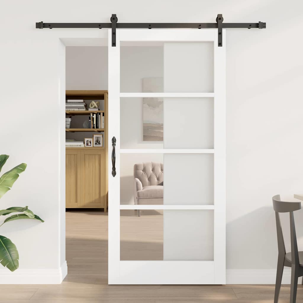 Porta scorrevole ORKDAL bianco e nero 93 x 202 cm