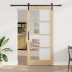Porta Scorrevole ORKDAL Naturale e Nero 93 x 211 cm