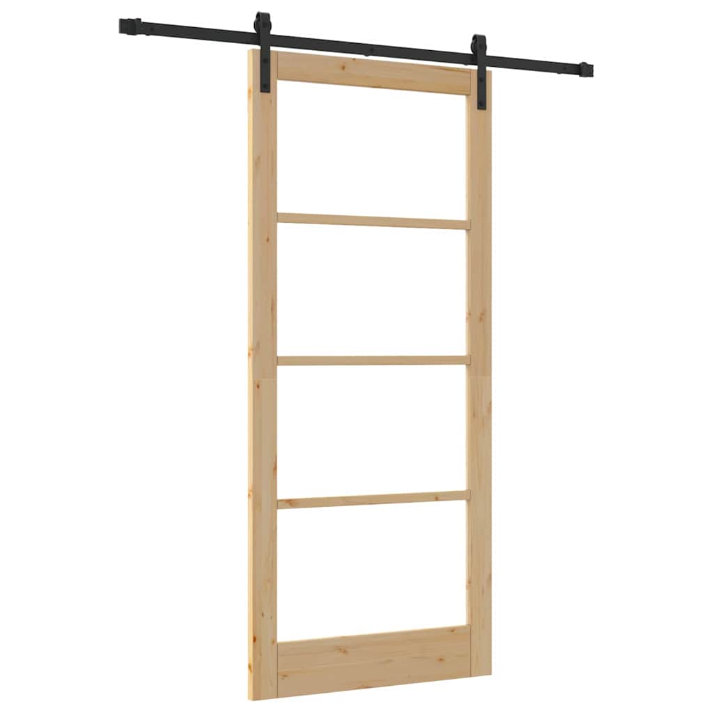 Porta Scorrevole ORKDAL Naturale e Nero 93 x 211 cm