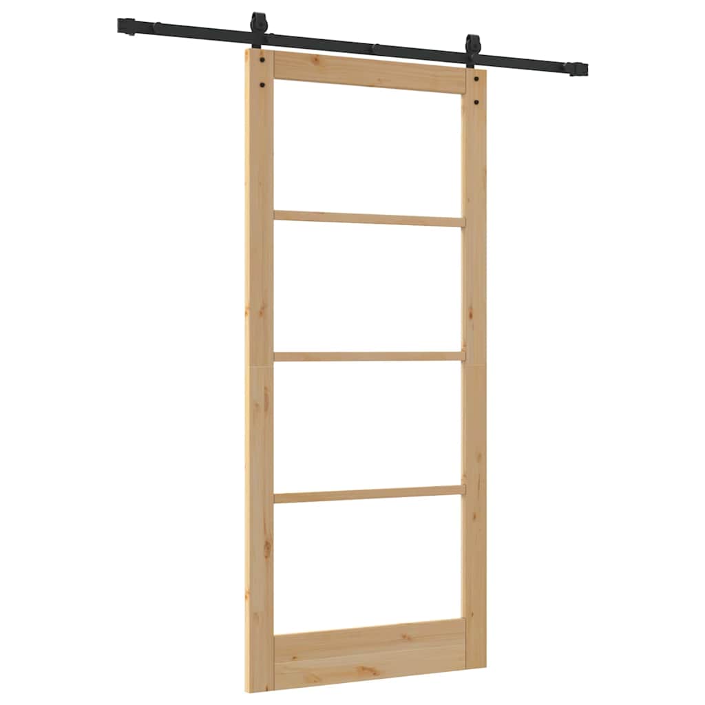 Porta Scorrevole ORKDAL Naturale e Nero 93 x 211 cm
