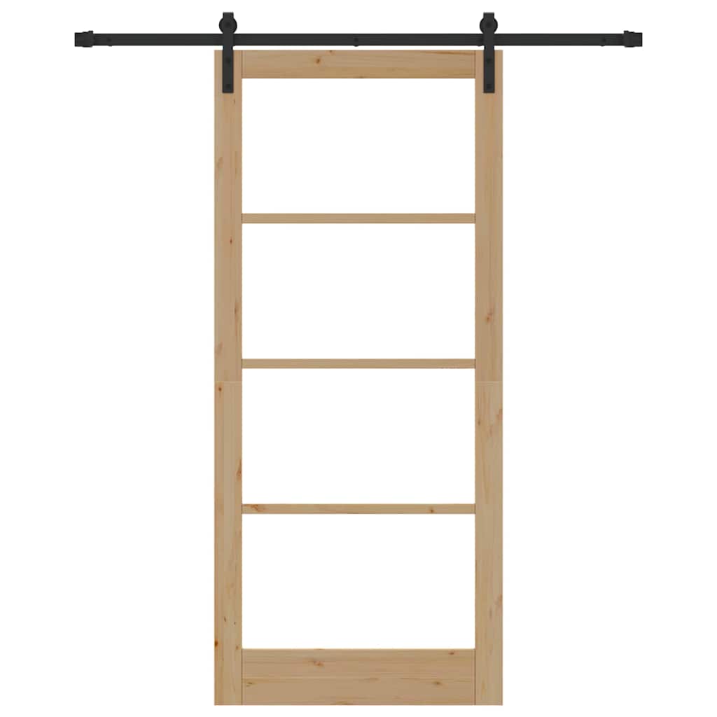 Porta Scorrevole ORKDAL Naturale e Nero 93 x 211 cm