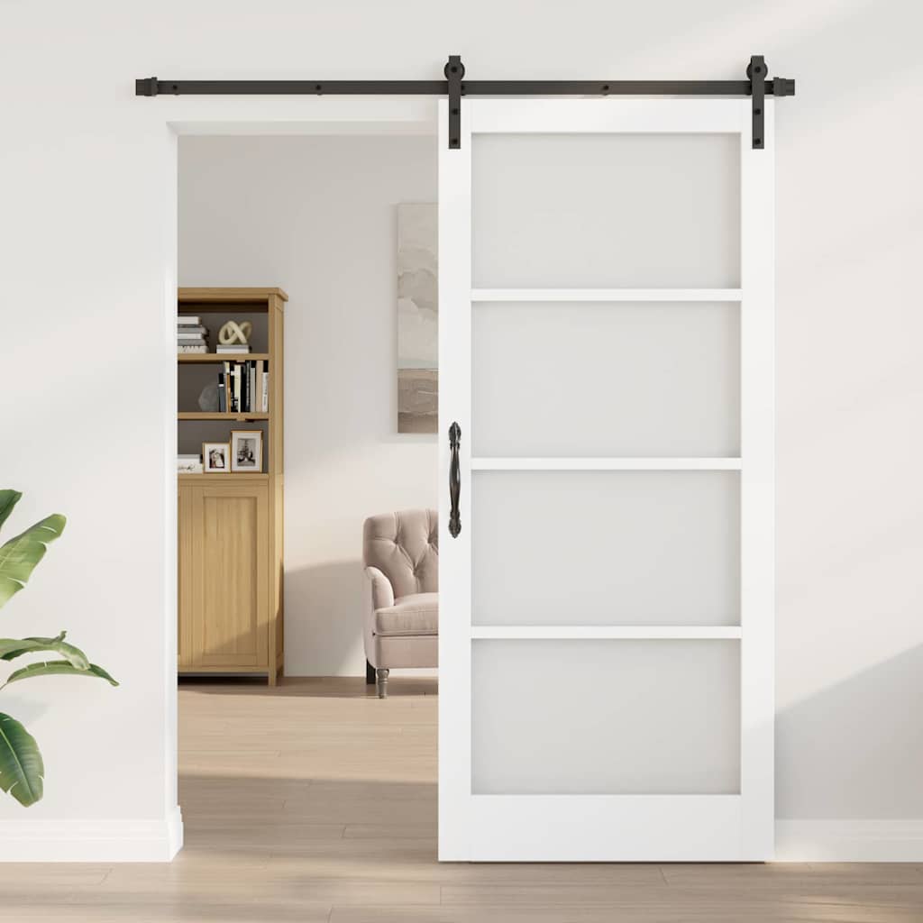 Porta scorrevole ORKDAL bianco e nero 93 x 211 cm