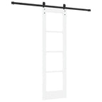 Porta scorrevole ORKDAL bianco e nero 61 x 198,5 cm in legno massello di pino e vetro