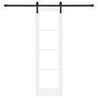 Porta scorrevole ORKDAL bianco e nero 61 x 198,5 cm in legno massello di pino e vetro