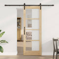 Porta scorrevole ORKDAL Naturale e Nero 73,5 x 198,5 cm