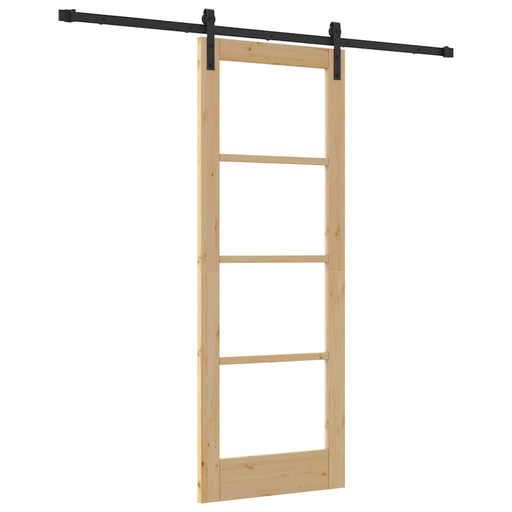 Porta scorrevole ORKDAL Naturale e Nero 73,5 x 198,5 cm