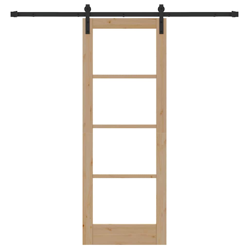 Porta scorrevole ORKDAL Naturale e Nero 73,5 x 198,5 cm