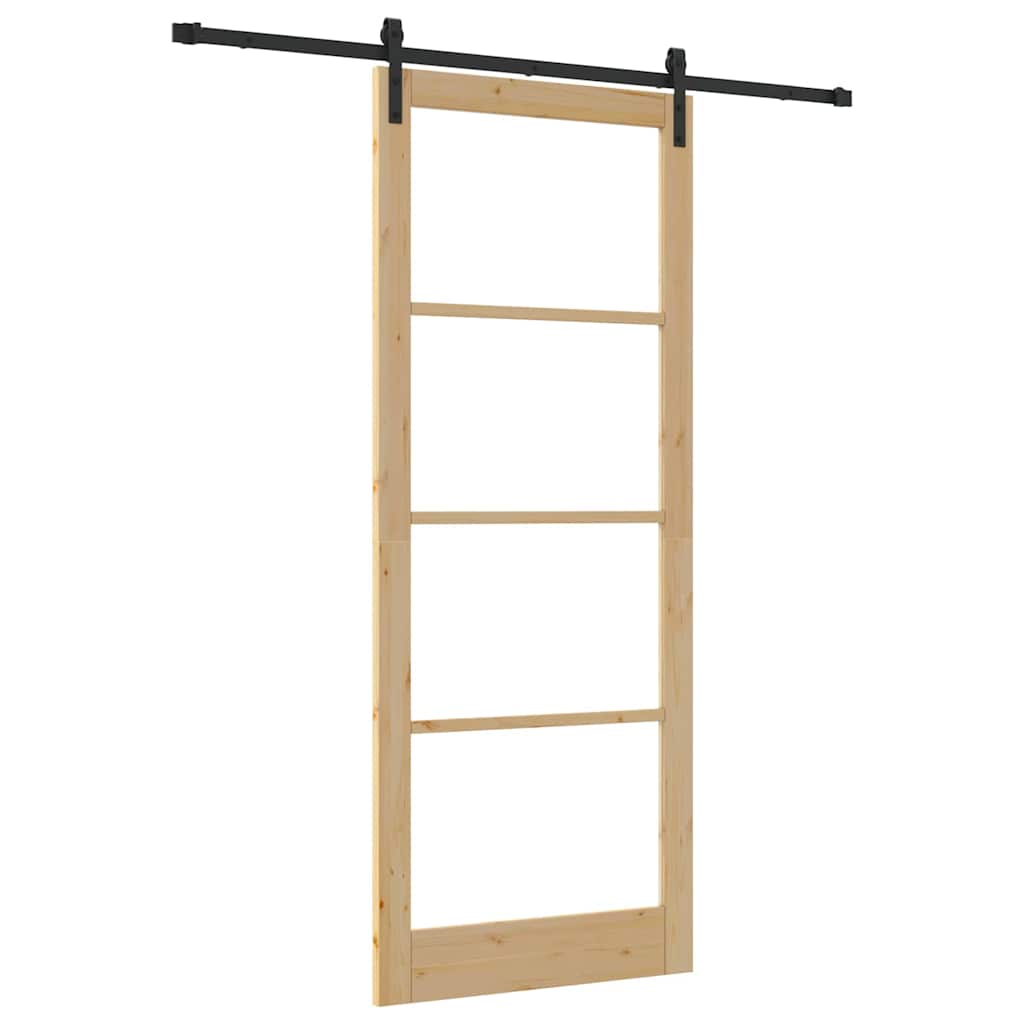 Porta scorrevole ORKDAL Naturale e Nero 93 x 232 cm