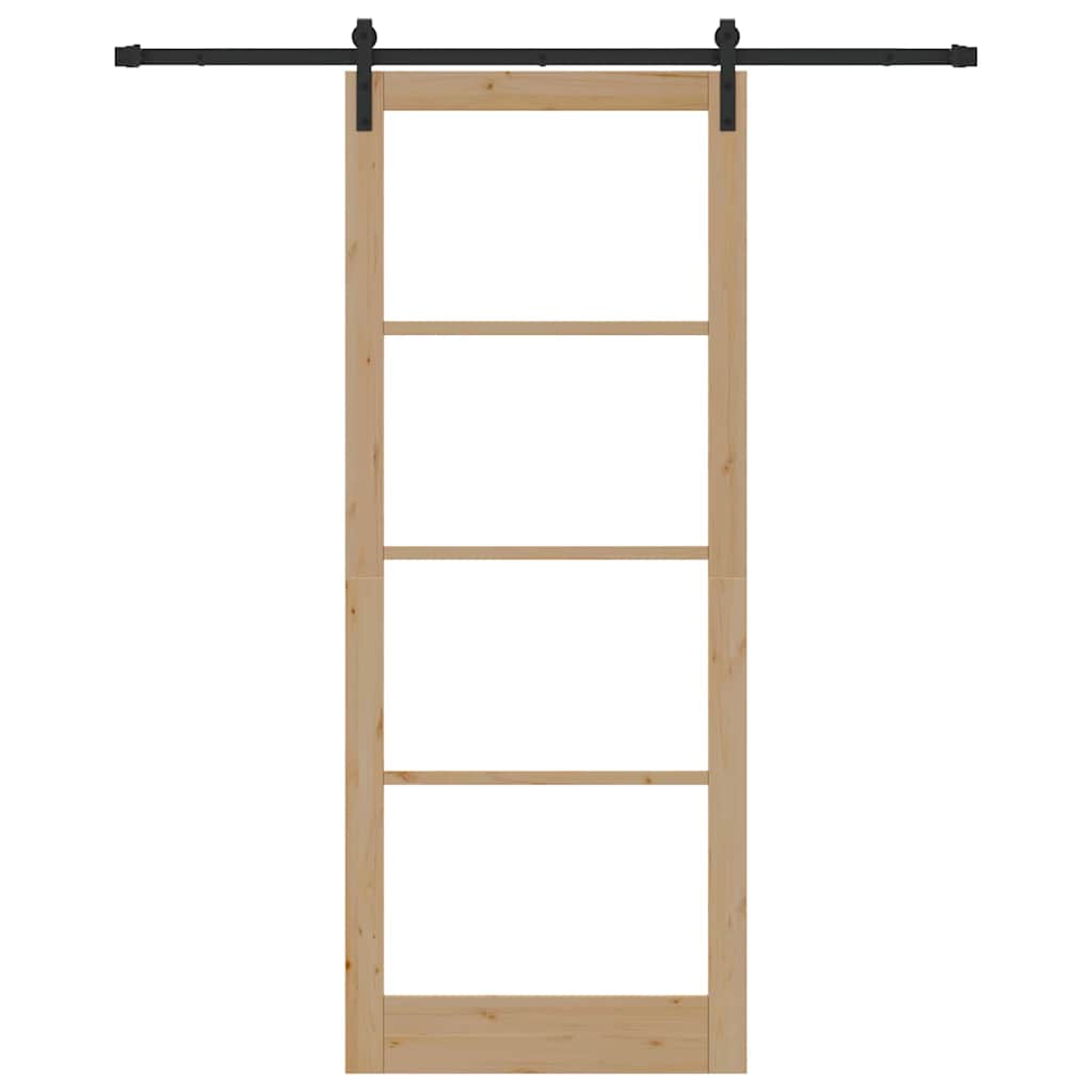 Porta scorrevole ORKDAL Naturale e Nero 93 x 232 cm