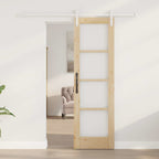 Porta scorrevole ORKDAL in legno massello di pino e vetro 61 x 198,5 cm colore naturale