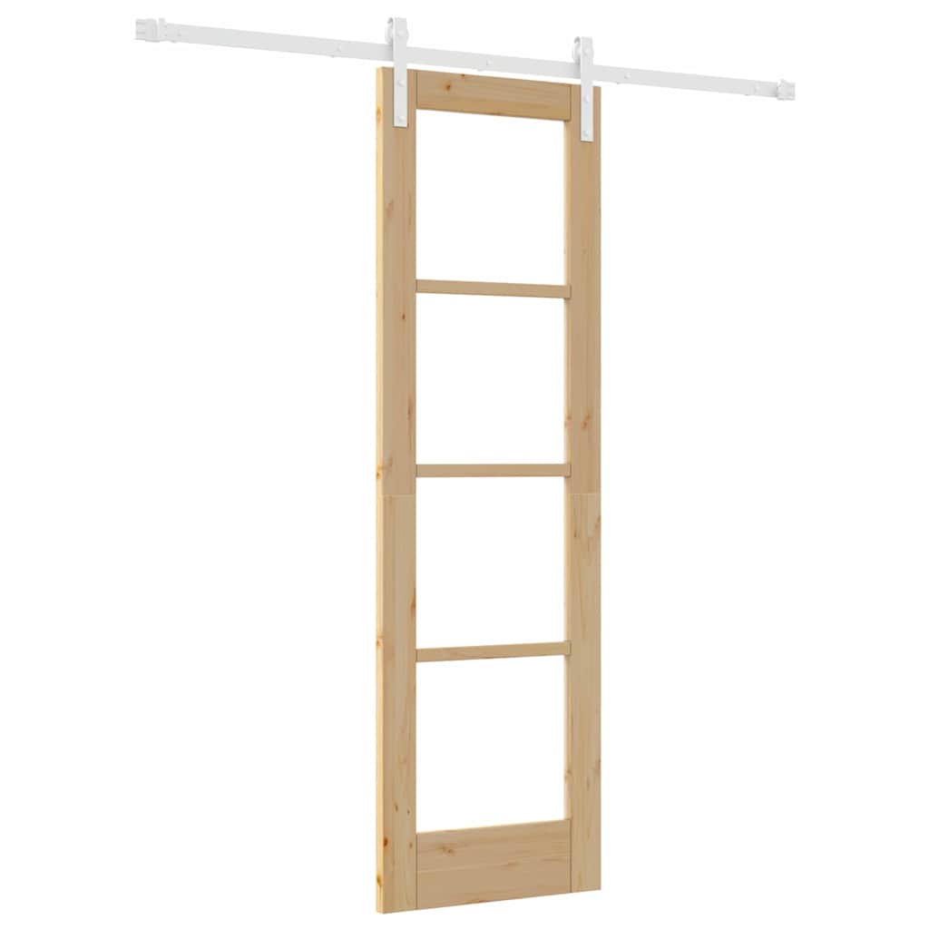 Porta scorrevole ORKDAL in legno massello di pino e vetro 61 x 198,5 cm colore naturale