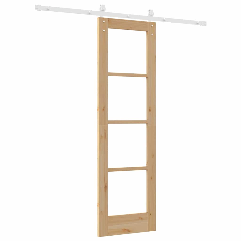 Porta scorrevole ORKDAL in legno massello di pino e vetro 61 x 198,5 cm colore naturale