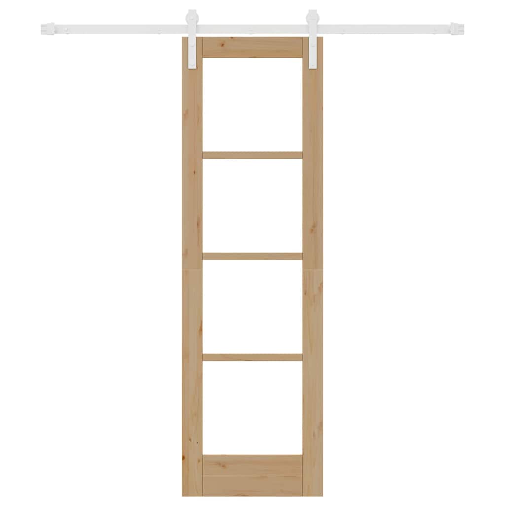 Porta scorrevole ORKDAL in legno massello di pino e vetro 61 x 198,5 cm colore naturale