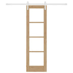 Porta scorrevole ORKDAL in legno massello di pino e vetro 61 x 198,5 cm colore naturale