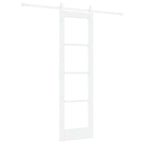 Porta Scorrevole ORKDAL Bianco 61 x 198,5 cm in Legno Massello di Pino e Vetro