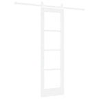 Porta Scorrevole ORKDAL Bianco 61 x 198,5 cm in Legno Massello di Pino e Vetro