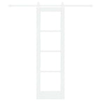 Porta Scorrevole ORKDAL Bianco 61 x 198,5 cm in Legno Massello di Pino e Vetro