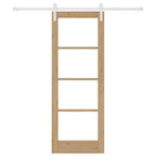 Porta scorrevole ORKDAL legno massello pino e vetro 73,5 x 198,5 cm naturale