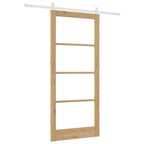 Porta scorrevole ORKDAL in legno massello di pino e vetro naturale 93x211 cm