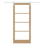 Porta scorrevole ORKDAL in legno massello di pino e vetro naturale 93x211 cm