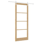Porta scorrevole ORKDAL legno massello pino e vetro 93 x 232 cm naturale