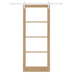 Porta scorrevole ORKDAL legno massello pino e vetro 93 x 232 cm naturale