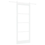 Porta scorrevole ORKDAL Bianco 93 x 232 cm legno massello e vetro
