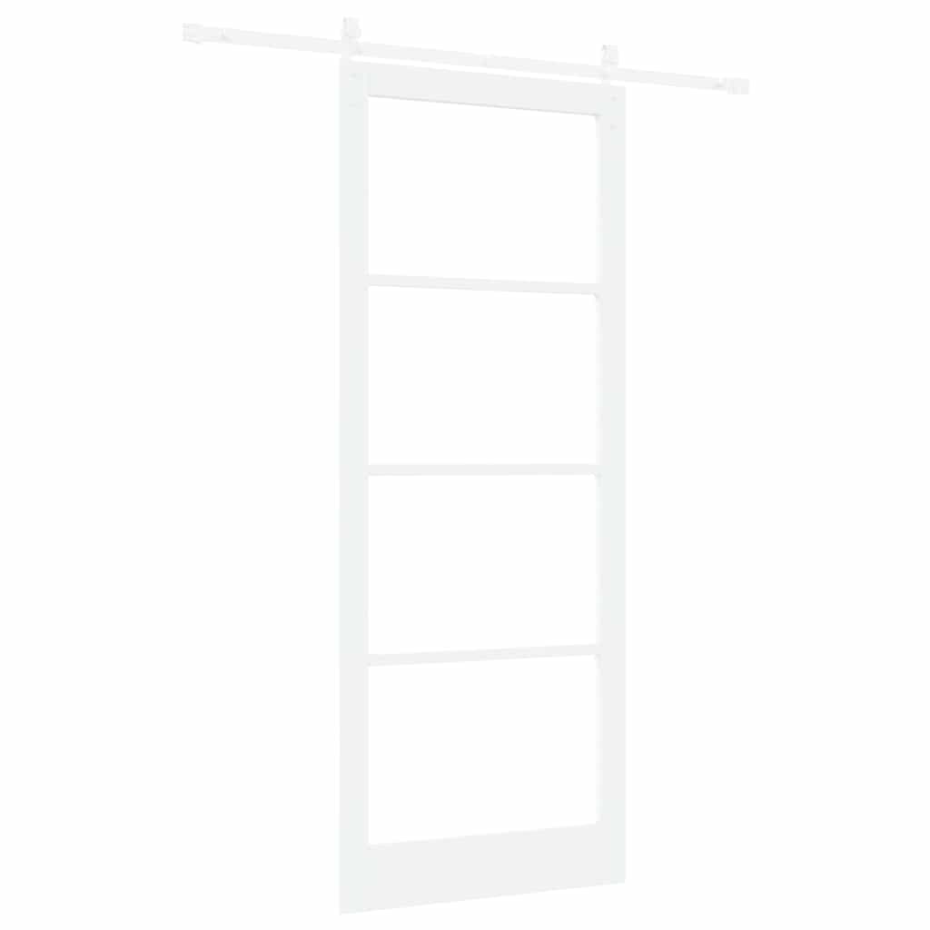 Porta scorrevole ORKDAL Bianco 93 x 232 cm legno massello e vetro