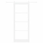 Porta scorrevole ORKDAL Bianco 93 x 232 cm legno massello e vetro