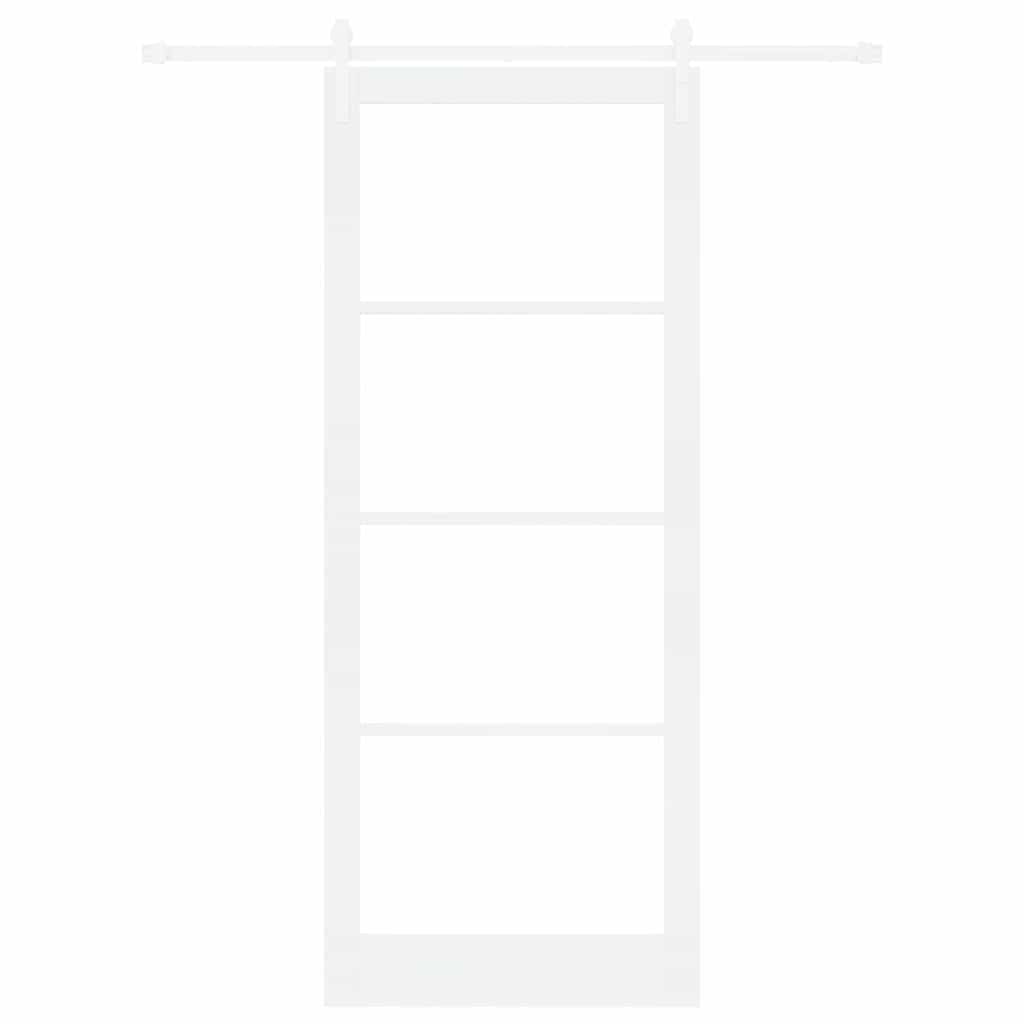 Porta scorrevole ORKDAL Bianco 93 x 232 cm legno massello e vetro