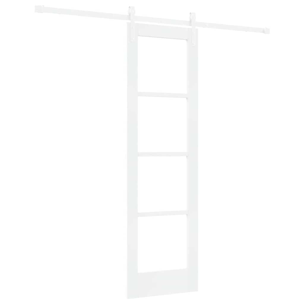 Porta scorrevole ORKDAL bianca 61 x 198,5 cm in legno massello di pino e vetro