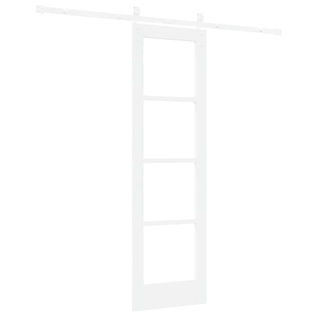 Porta scorrevole ORKDAL bianca 61 x 198,5 cm in legno massello di pino e vetro