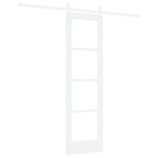 Porta scorrevole ORKDAL bianca 61 x 198,5 cm in legno massello di pino e vetro