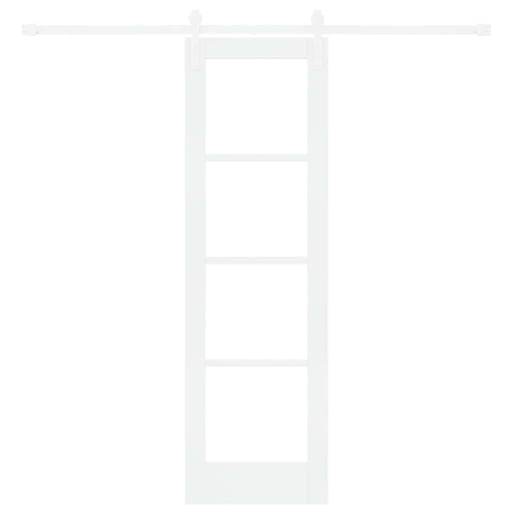 Porta scorrevole ORKDAL bianca 61 x 198,5 cm in legno massello di pino e vetro