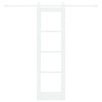 Porta scorrevole ORKDAL bianca 61 x 198,5 cm in legno massello di pino e vetro