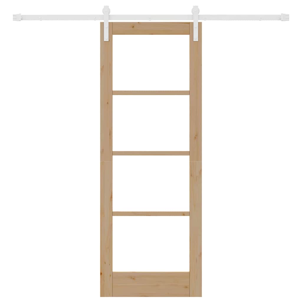 Porta scorrevole ORKDAL legno massello pino e vetro 73,5 x 198,5 cm naturale