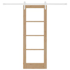 Porta scorrevole ORKDAL legno massello pino e vetro 73,5 x 198,5 cm naturale